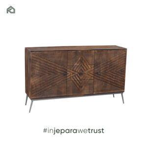 Buffet de salle à manger KLOPS LIVING de style français moderne en teck massif écologique, armoire de rangement haut de gamme, élégante vitrine de salon - Product Image 2