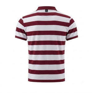 Toile unie bordeaux et blanche personnalisée pour chemise à manches courtes, respirante, séchage rapide, pour le bureau, le golf, vente en gros - Product Image 2