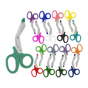 Ciseaux à pansements EMT 5,5 pouces, ciseaux infirmiers manuels en acier inoxydable, coupe-sécurité certifié CE, premiers secours médicaux d'urgence - Product Image 6