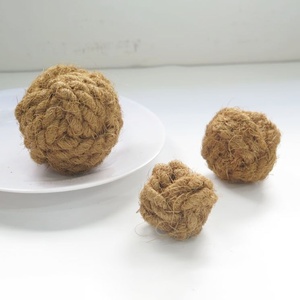 Teeth cleaning toy for <b>dogs</b> hand-braided coconut rope <b>balls</b> interactive pet chewing play <b>ball</b> - Product Image 3