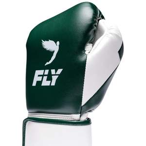 ถุงมือชกมวย Fly Superlace สีเขียวขาว แบบติดตีนตุ๊กแก สำหรับฝึกซ้อมและแข่งขัน ขนาด 8oz-16oz - Product Image 6