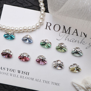 Adornos de <span class=keywords><strong>Uñas</strong></span> de Cristal Ovalados, Diseño de Corona con 3 Piedras Decorativas, Base de Metal Plateado, Cristal Plano, Estilo Real - Product Image 3