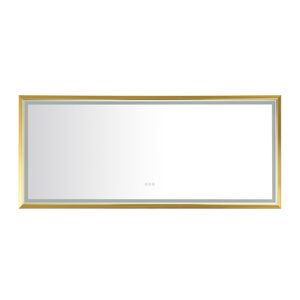 Specchio da Bagno a LED da Parete 84 x 48 Pollici con Cornice in Alluminio, Antiappannamento, Memoria, 3 Colori, Dimmerabile a Regolazione Continua - Product Image 5