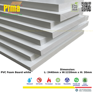 Lámina de Espuma de PVC WPC Resistente, Color Blanco, 30 mm de Grosor, Densidad de 0.6 G/cm3, Panel de Pared Impermeable, Instalación de Muebles Pima - Product Image 3