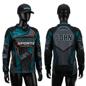 Jersey de Paintball Premium de Poliéster de 180 GSM, Diseño Sublimado Naranja y Negro con Paneles Acolchados, Logotipo Personalizado - Product Image 2