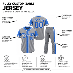 Conjunto de Uniforme de Béisbol de Alta Calidad para Adultos, Manga Corta, Impresión Sublimada, Absorbe la Humedad, 100% Poliéster, Nombre y Número del Equipo - Product Image 1