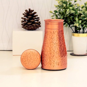 Botella de agua con forma curva de cobre puro pulido brillante, botellas de agua de cobre con impresión personalizada, el mejor proveedor - Product Image 1