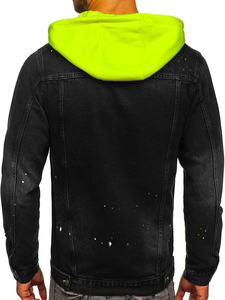 เสื้อแจ็คเก็ตยีนส์ผู้ชายแบบพิมพ์ลายทั่วตัว ซักได้ 100% ดีไซน์เรียบง่าย คอลเลคชั่นฤดูหนาว แจ็คเก็ตยีนส์ผู้ชายแบบทำสีซีด - Product Image 6