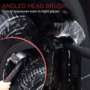 Brosse de lavage de voiture douce de 17,5 pouces avec long manche, poils souples, grattoir pour pneus et carrosserie, sûre pour le nettoyage des flancs des roues - Product Image 4