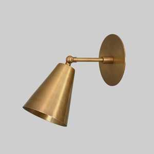 Modern Brass Cone <b>Wall</b> <b>Sconce</b> Geometric Adjustable Indoor <b>Lighting</b> for Living Room Home Decor - Product Image 4