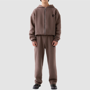 Survêtements d'hiver personnalisés respirants à capuche, style streetwear, avec logo personnalisé, en coton épais, coupe oversize - Product Image 1