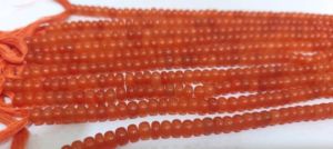 Cuentas de Calcedonia Naranja Natural en Forma de Rondelle de 6mm, Lisas y Suaves, 8 Pulgadas - Product Image 3