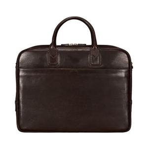 Sac à ordinateur portable en cuir sophistiqué pour homme, marron foncé, sac de transport exécutif, porte-documents professionnel moderne, fournisseur en gros - Product Image 1