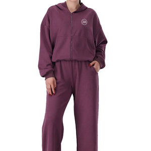 New Design High Quality Women's Two Piece <b>Tracksuit</b> Drawstring Closure Solid <b>Plain</b> Color Breathable Printed Lightweight Casual - Product Image 1