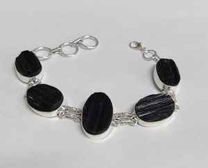 Bracelet unisexe tendance en lapis-lazuli naturel de qualité supérieure avec chaîne en alliage, taille unique, le plus vendu en gros - Product Image 2