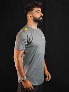 T-shirt à manches courtes pour homme PUFFIN SPORTS OEM personnalisé avec logo néon, coupe classique, tissu jersey à séchage rapide, style décontracté - Product Image 2