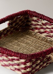 <b>Square</b> seagrass <b>basket</b> for holding fruit and sweets Handmade Storage <b>Basket</b> Wholesale eco-friendly Made Viet Nam - Product Image 3