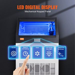 Attrezzature commerciali da cucina 200lbs/24H Freestanding Cabinet macchina per fabbricare il ghiaccio 90 cubetti di ghiaccio 66lbs capacità di stoccaggio LED digitale - Product Image 3
