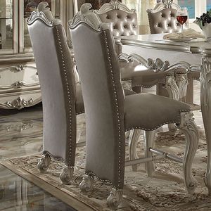 Set di 2 sedie da pranzo imbottite marroni e bianco osso, altezza bancone - Product Image 5