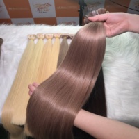 Extensions de cheveux vierges Remy non traités de haute qualité en gros, couleurs personnalisées, pointe plate en kératine, super double drawn