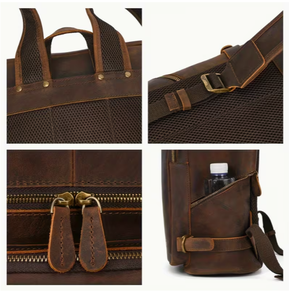 <b>Leather</b> <b>Backpack</b> Brown Multi Pocket Design <b>Men</b> Women Daily Use Travel <b>Backpack</b> unisex <b>leather</b> <b>backpack</b> <b>for</b> casual use large - Product Image 6