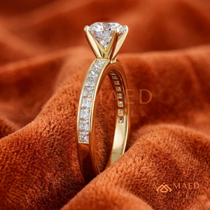 Round Cut Moissanite <b>Solitaire</b> <b>Ring</b> Gold Engagement <b>Ring</b> for Women Elegant Bridal Jewelry Anniversary Gift - Product Image 2