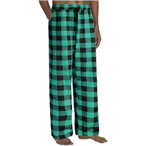 Women's Flannel Pajama Trouser Plaid Sleep Pants Drawstring Waist 100% Cotton Plaid Pajama Trouser Night Sleepwear Flannel Pants - Product Image 1