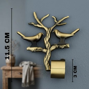 Antique Brass Tree Branch <b>Curtain</b> Holdbacks with Birds Decorative Rod Accessories for Living Room - Product Image 3