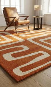 Alfombra de Lana Hecha a Mano de Primera Calidad, Diseño Moderno Abstracto con Patrón de Laberinto, Antideslizante, Suave, Duradera, Decoración de Lujo para Sala de Estar y Dormitorio - Product Image 2