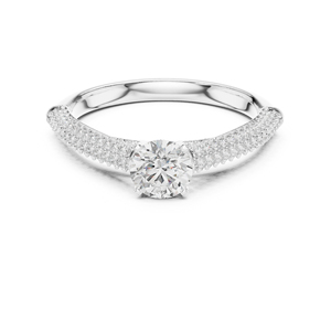 แหวนเพชรทรงกลมทองคำ 14K โรสโกลด์สำหรับผู้หญิง |   ของขวัญวันครบรอบ |   เพชรที่เพิ่งเพาะเลี้ยง - Product Image 2