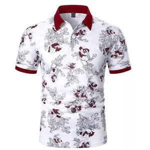 Camisa de Manga Corta para Hombre, de Alta Calidad, 100% Poliéster, Estilo Casual, Jersey Sólido, Impresión por Transferencia de Calor, 200g, Tejido de Punto, Secado Rápido, con Botones - Product Image 1