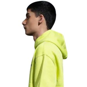 Sudadera con Capucha de Corte Regular en Verde Neón, Tela de Algodón, Estampado en el Pecho Izquierdo, Bolsillo Tipo Canguro, Bajo con Ribete, Estilo Casual Urbano, OEM ODM al por Mayor - Product Image 6