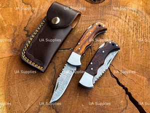 Cheap Price Factory Direct Handmade Damascus Steel Folding Pocket <b>Knife</b> Back Lock Natural Rosewood <b>Handle</b> Bulk OEM ODM Available - Product Image 6