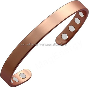 Bracelet Magnétique en Cuivre Pur pour Hommes et Femmes, Soulagement de la Douleur Arthritique, Thérapie, Jonc Ouvert Ajustable, Vente en Gros - Product Image 1