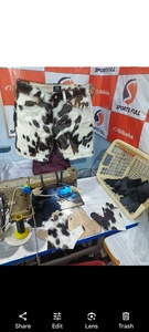 ถุงมือขนแองโกร่าหนังวัวสีดำถุงมือขนสัตว์อบอุ่นสำหรับผู้หญิงเล่นกีฬากลางแจ้งน้ำหนักเบาระบายอากาศได้ดี - Product Image 5