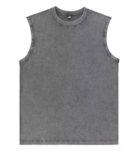 Tank <b>Top</b> Men Sleeveless T-Shirt Gym <b>Vest</b> Blank Washed <b>Top</b> Solid Color Bodybuilding Fitness Athletic Training O-Neck Knitted Logo - Product Image 4