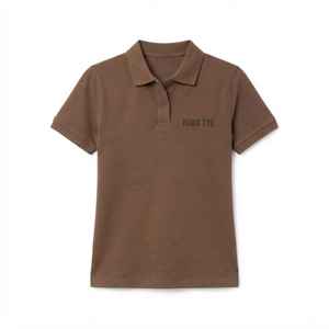 Camiseta Polo de Algodón Marrón para Mujer, Marca Hawk Eye, Manga Corta, Estilo Casual, Color Sólido, Logotipo con Letras en la Parte Delantera - Product Image 6
