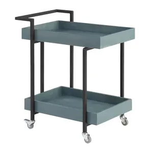 Carrito de bebidas metálico de diseño artesanal, carrito de servicio de bar metálico hecho a mano, carrito rodante metálico de moda, seguro y chapado. - Product Image 1