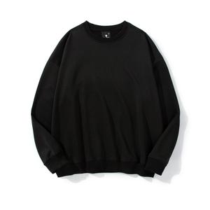 Sweat-shirt surdimensionné à col rond pour homme, personnalisé OEM, de haute qualité, à épaules tombantes, motif uni, avec doublure automne, en tissu tricoté délavé - Product Image 3