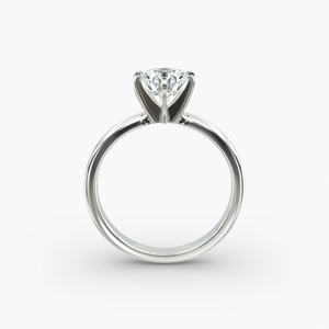 Bague solitaire élégante en argent sterling 925 poli miroir avec moissanite taille brillant ronde sertie à griffes, bijoux fins de mariée - Product Image 2