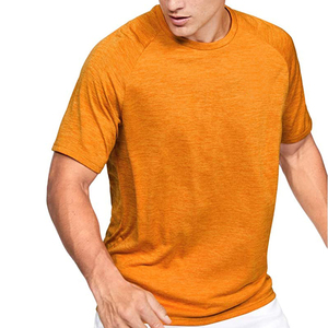 Camiseta Básica de Cuello Redondo para Hombre, con Estampado Gráfico Personalizado, Color Heather, Mezcla Triple - 50% Poliéster, 25% Algodón, 25% Rayón - Product Image 3