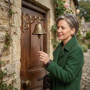 Art Deco Cast Iron <b>Door</b> Bell with Bracket Eco-Friendly & Waterproof Self-Adhesive Installation for Outdoor Entryway Decor - Product Image 3