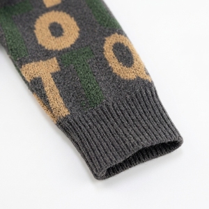 Suéter de punto para hombre al por mayor, 100% algodón, antipilling, cuello redondo, ajuste holgado, manga larga, con estampado de letras, estilo americano. - Product Image 6