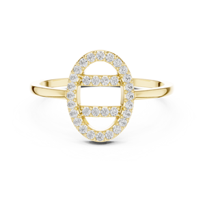 Anillo Minimalista de Oro Amarillo Sólido de 10k, 14k, 18k con Diamantes Cultivados en Laboratorio de Corte Redondo, Anillo de Boda Clásico, Regalo para Ella - Product Image 1
