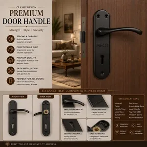 Poignée de porte universelle KELLTON en acier inoxydable, étanche, avec bouton-poussoir, design moderne ambidextre pour chambre, hôtel, villa - Product Image 3