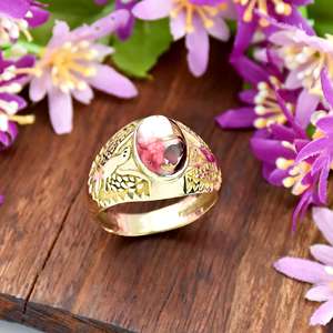 925 Sterling Silver Natural Red Rose Mohave <b>Turquoise</b> Handmade Silver <b>Ring</b> Gemstone 18K Gold Vermeil Jewelry Wedding Gift <b>Ring</b> - Product Image 4