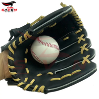 Layanan OEM ODM Kustom Sarung Tangan Bisbol Kulit Hitam Coklat Tali Pengikat Infield Pitcher Catchers Sarung Tangan Softball Peralatan Profesional