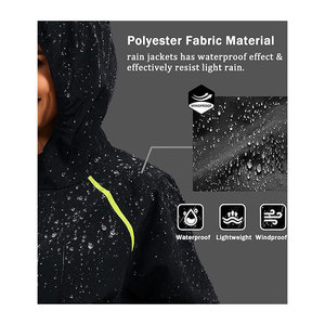 Womens Custom OEM Woven Waterproof <b>Hooded</b> Lightweight Windbreaker Outdoor Hiking Travel Zip-Up <b>Raincoat</b> - Product Image 4