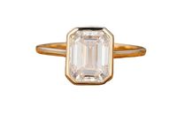 Bague de fiançailles de luxe pour femme en argent sterling 925 avec moissanite taille émeraude 2 carats, sertissage bar, certifiée par un tiers, alliance de mariage