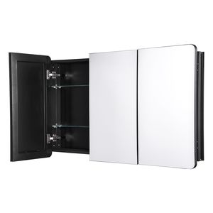 Armadietto per Medicinali 25,5 X 40 Pollici, Specchio da Bagno a 4 Livelli Regolabili con Cornice in Alluminio, Elegante Mobile da Bagno 25,5 X 40 Pollici - Product Image 1